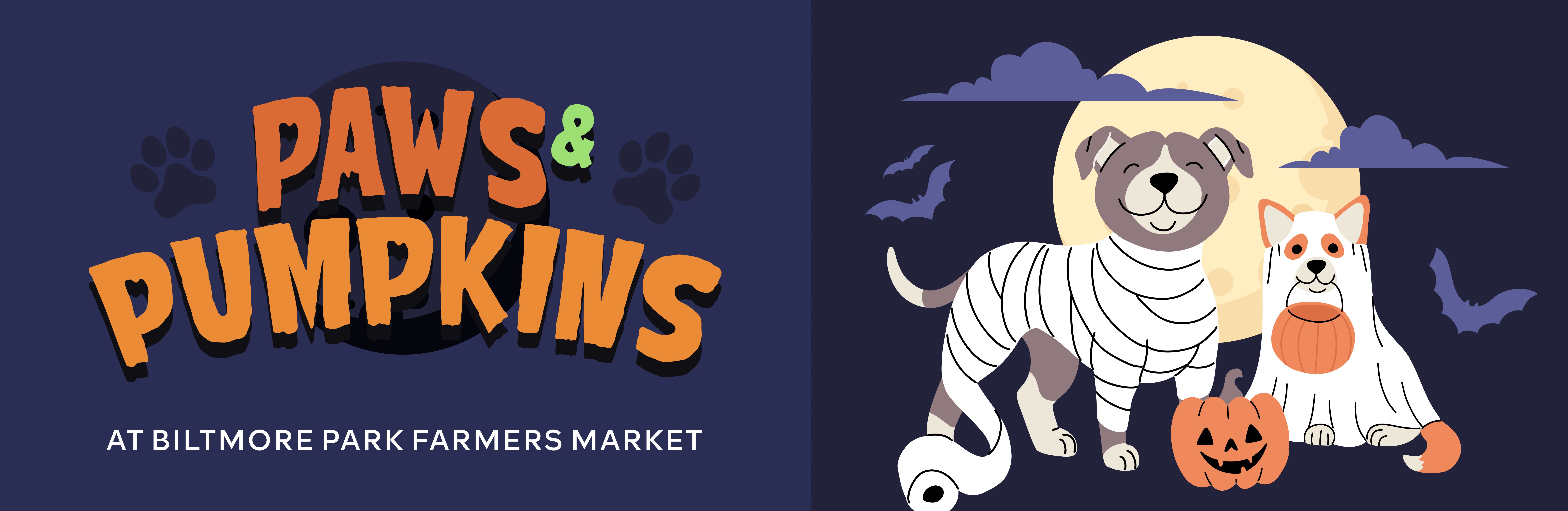 paws and pumpkins promotional banner
