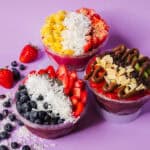 three acai bowls