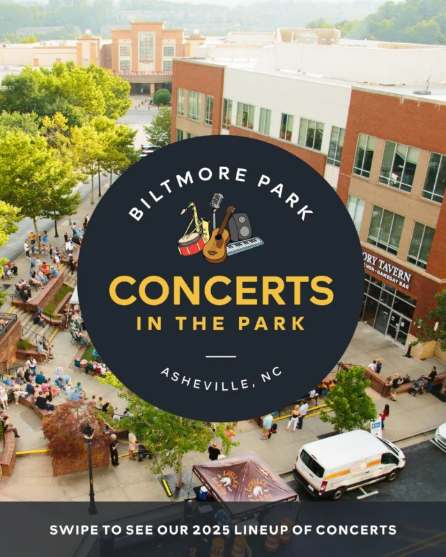 Concerts in the Park are back!

Get ready for summer evenings filled with live music, local eats, and good vibes at Biltmore Park Town Square. Whether you're dancing with friends, enjoying a night out with family, or kicking back on a blanket, our free concert series is the perfect way to end your week.

Join us at Cecil Park (in front of Hickory Tavern) for an unforgettable season of music:

🎶 Mission Accomplished @missionaccomplishedmusic
Friday, June 13 | 6:30–8:30 PM

🎶 Laron Huntley & The Gravely Brothers
Friday, July 11 | 6:30–8:30 PM

🎶 Soul Blue
Friday, August 8 | 6:30–8:30 PM

Bring the crew, grab dinner or a treat from one of our restaurants, and let the music take over. Visit the 🔗 in our bio for more details about Concerts in the Park, we’ll see you there!

#BiltmoreParkTownSquare #BiltmorePark #AshevilleEvents #AshevilleHappenings #AshevilleFamilyFriendly #AshevilleFreeEvent #AshevilleConcerts #AshevilleFreeConcert #ConcertsInThePark #AshevilleLiveMusic