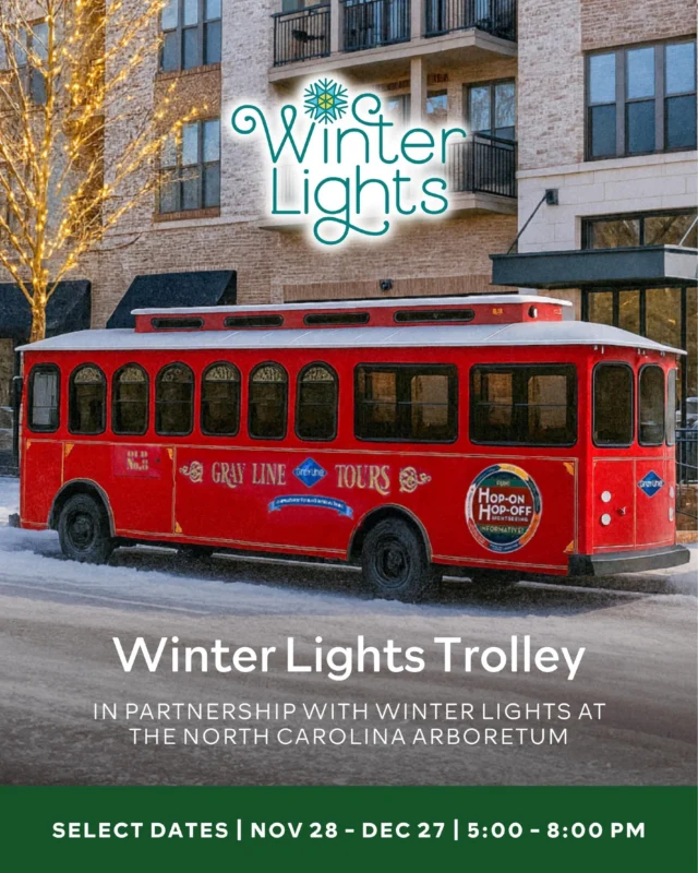 All Aboard for Holiday Magic! ✨ We’re excited to partner with @thencarboretum to bring an exclusive Winter Lights trolley stop to Biltmore Park Town Square this holiday season.

Start your evening with holiday shopping, dining, and seasonal fun in Biltmore Park, then hop on the trolley for a round-trip ride to Winter Lights, an open-air wonderland glowing with over one million dazzling lights.

Your ticket includes round-trip transportation and exclusive perks from 10+ Biltmore Park businesses, offering special discounts and treats for trolley guests on the day of your trip.

📍Town Square Green near Mosaic Café
📅 Starting Friday, Nov 28th 
🕠 Trolley Departures | 5:00–8:00 PM

🔗 Tap the link in our bio for tickets and details.

#BiltmoreParkTownSquare #AshevilleNC #AshevilleHolidayHappenings #AshevilleHolidays #HolidaysInThePark #BiltmorePark #NorthCarolinaArboretum #AshevilleWinterLights